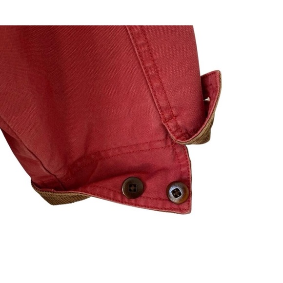 L.L. Bean Womens Light Red Barn Jacket with Brown Corduroy Trim & Flannel Lining - Picture 4 of 8
